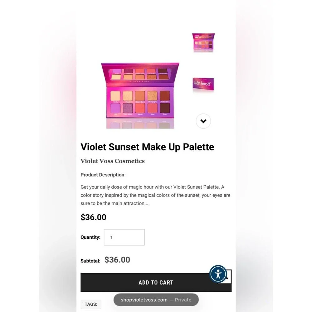 Violet Voss Violet Sunset Pro Series Eyeshadow Palette